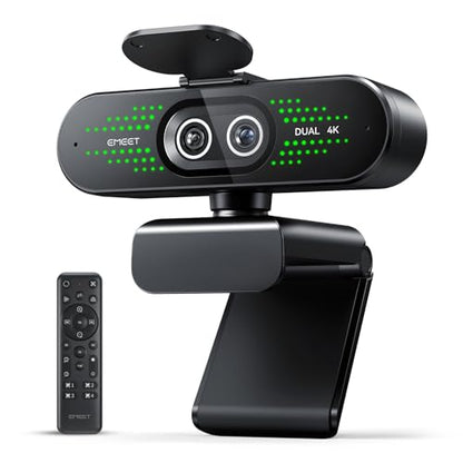 EMEET NOVA 4K Dual-Camera 4K Webcam for PC, Wide-Angle and Telephoto Camera - style: 4K Dual-Camera Remote