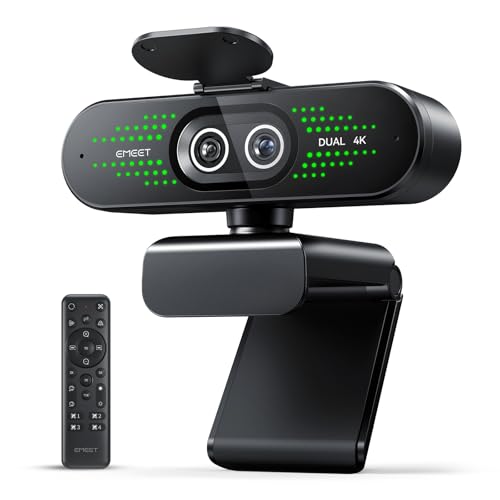 EMEET NOVA 4K Dual-Camera 4K Webcam for PC, Wide-Angle and Telephoto Camera - style: 4K Dual-Camera Remote