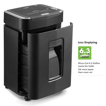 Aurora Commercial Grade 150-Sheet Auto Feed Heavy Duty Micro-Cut Paper and Credit Card Shredder with 6.3 Gallon Pullout Basket / 60 Minutes Continuous Run Time/P-4 Security Level - size: 150-Sheet AutoFeed MicroCut