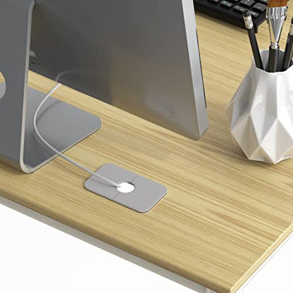 SHW Mission 55 x 60 L-Shape Home Office Computer Desk, Oak - color: Oak, size: 55-Inch L-Shaped