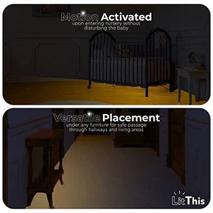 Under Bed Light, Ready-To-Use, No Setup, 360° motion activated night light