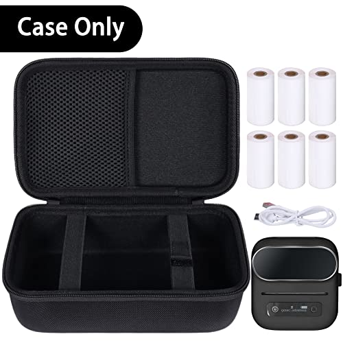 khanka Hard Case for Phomemo M221/M220/M110 Bluetooth Label Maker,Black | EVA Hard Shell, Mesh Pocket Accessory Storage, Impact Resistant Protection, Water Resistant Protection, Protective Case Only - color: Black
