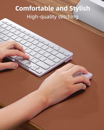 Leather Mouse Pad & Desk Blotter Mat - Non-Slip PU Laptop Desk Pad, Waterproof Writing Pad for Office & Home (Brown, 36" x 17") - color: Brown, size: 36" x 17"