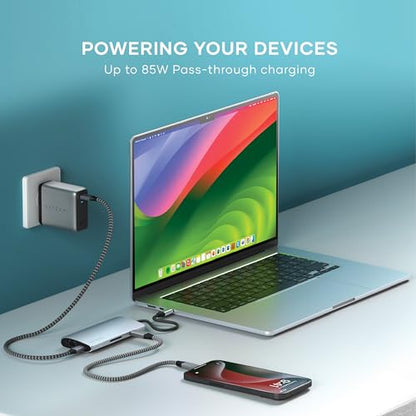Satechi 8-in-1 USB-C Hub V3, 8K HDMI, 100W Charging, Ethernet, Silver - color: Silver, size: V3