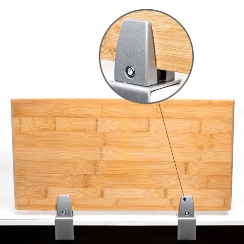 Sneeze Guard Clamp for 1/8"" to 1"" Thick Panel, Adjustable Desk Partition Clip, Aluminum Desktop Divider Clips, Easy to Install Desk Privacy Panel Clips, 4 Pack, GIY-9GM-QVV157 - color: Silver
