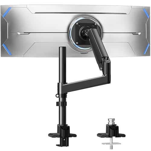 MOUNTUP Odyssey G9 Tall Monitor Arm Holds 4.4-44 lbs for 32-49 Inch Screens | 25" Height for Ultrawide Monitor mount Compatible with Heavy Samsung LG Flat/Curved Monitors, Full Motion Monitor Desk Stand - size: Single(32''-49'')