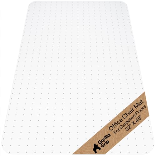 GORILLA GRIP Office Chair Mat for Carpet Floors, Heavy Duty, 32x48 Clear - size: 32"x48", style: Carpet Floor