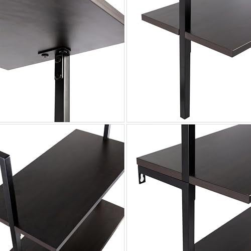 happimess Madera 5-Shelf Wall Mounted Bookcase 72.05", Black - color: Black, size: 5-Tier 72.05"