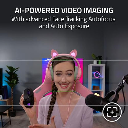 Razer Kiyo Pro Ultra 4K Webcam, Large Sensor, Built-in Mic and Shutter | Auto Light Correction, Pro Grade Content Creation, Streaming, Gaming, Video Calls, Works with PC, OBS, Zoom, Teams