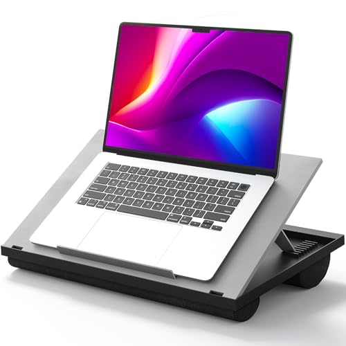HUANUO Lap Desk with 8 Adjustable Angles – Up to 15.6" Laptop, Grey - color: Gray