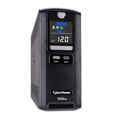 CyberPower CST135UC2-R Line‑Interactive UPS Battery Backup and Surge Protector, 1350VA/810W, AVR, 10 Outlets, USB‑C & USB‑A Charging, LCD Display, UL Certified (Renewed)