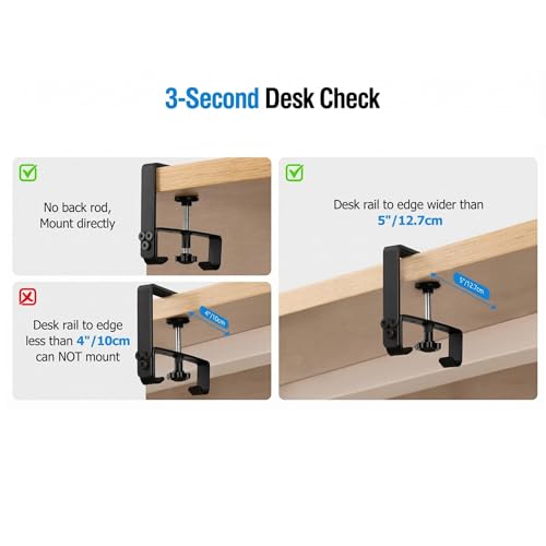 36" Under Desk Cable Management Tray - No Drill Oxford Cloth Cord Organizer with Clamp & Screw Mount - Large Capacity Fabric Cable Holder for Home Office, Gaming Desk & Standing Desk (Black)