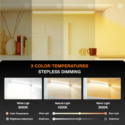 Under Cabinet Lights Remote Control, Magnetic Dimmable Closet Lights,USB Rechargeable Wireless LED Shop Light,Ceiling and Under Counter Lights for Kitchen,Wardrobe,Shelf(30CM,White)