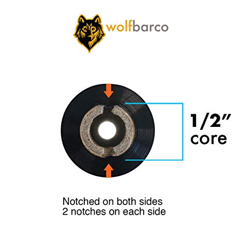 Wolfbarco 12 Rolls 4.33" x 243' (110mm x 74m) Premium Resin-Enhanced Wax Thermal Transfer Ribbon Black 1/2" Core CSO for Zebra GC420t, GK420t, GX420t, ZD421t, ZD621t, TLP2824 Desktop Barcode Printers - size: 12 Rolls, style: 4.33" x 243' (110 x 74)