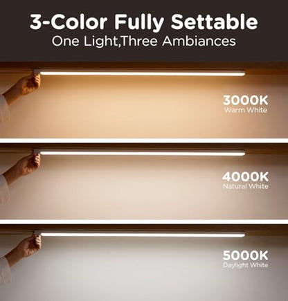 Under Cabinet Lighting Plug in, AC120V 3CCT 3000/4000/5000K Motion Sensor Light Indoor with Timer, Super Bright Linkable LED Counter Light for Kitchen, Closet, White 18 Inch, 1Pack - size: 18 Inch