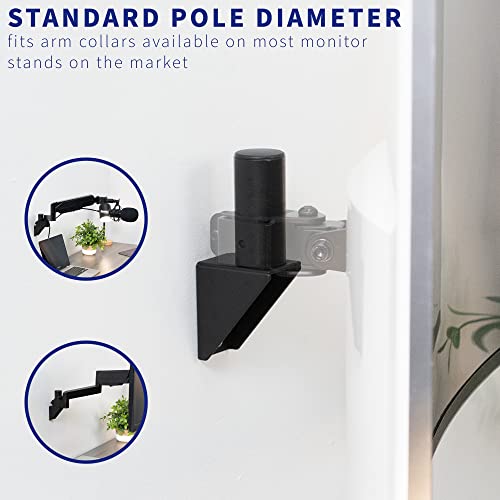 VIVO Wall Mount Conversion Pole Bracket, for Single or Dual Monitor Mount Arms, Standard 1-3/8 inch Diameter, Universal Compatibility, Weight Capacity 44 lbs, Black, MOUNT-WCB01