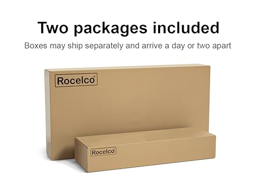Rocelco 45" Height Adjustable Standing Desk Converter with Premium Dual Monitor Mount and Slide Out Retractable Keyboard Tray - Sit Stand Up Triple Screen Tabletop Riser - Black (R ADRB-45-MA2) - color: Black, size: 45", style: Riser+Premium Dual Mount