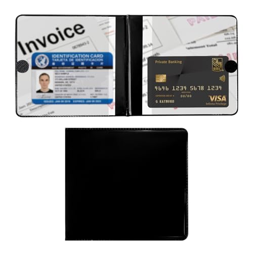 Ziciner Car Registration and Insurance Holder, 5.2"× 4.7" Premium Auto Glove Box Organizer with Closure, Essential Vehicle Document Holder for Card, Driver License (Black) - color: Black, size: 1 PC