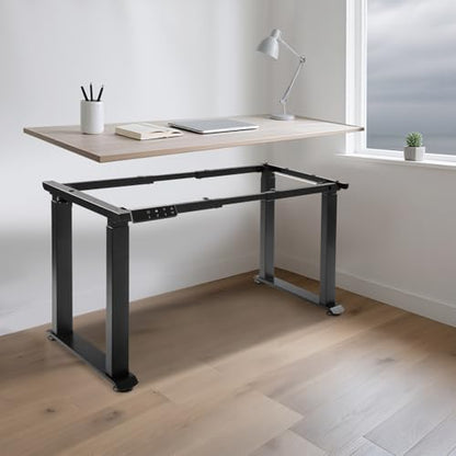 Electric 4-Leg Dual Motor Standing Desk Frame | Height Adjustable Standing Desk Frame | No Desktop | Anti-Collision Detection Stand Up Desk Frame Workstation | Black Frame Only