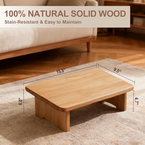 Solid Wood Under Desk Footrest Foot Rest for Under DEST at Work Ergonomic Foot Stool Improves Posture and Circulation, Chair Footrest for Leg Rests 350lbs Capacity for Home Office