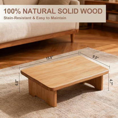 Solid Wood Under Desk Footrest Foot Rest for Under DEST at Work Ergonomic Foot Stool Improves Posture and Circulation, Chair Footrest for Leg Rests 350lbs Capacity for Home Office