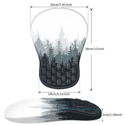 YIWEI Ergonomic Mouse Pad with Wrist Rest for Carpal Tunnel Pain Relief - color: Forest-2