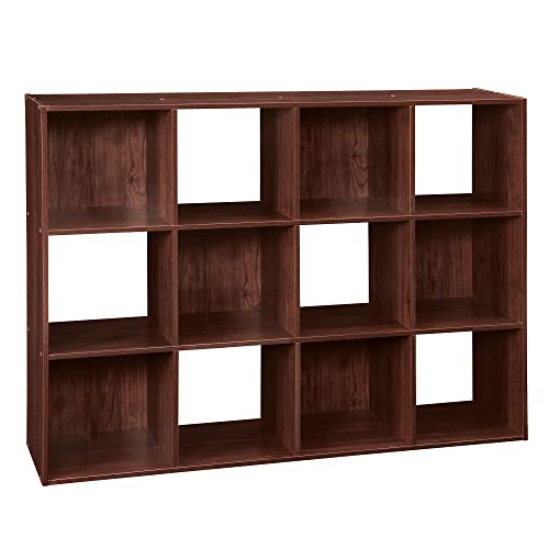 ClosetMaid Cubeicals 12 Cube Storage Shelf Organizer Bookshelf, Stackable, Vertical or Horizontal, Easy Assembly, Dark Cherry Finish - color: Dark Cherry, size: 12-Cube