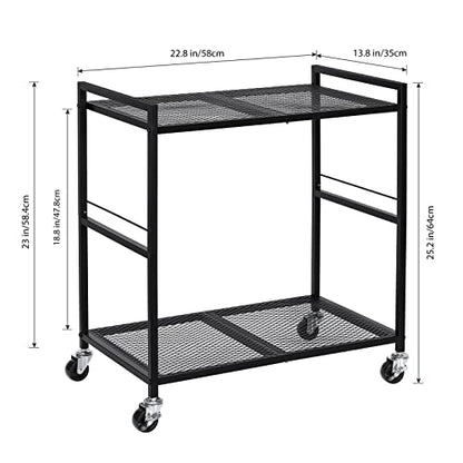 Computer Tower Stand with Wheels, Metal PC Stand for Floor Carpet, Black - color: Black