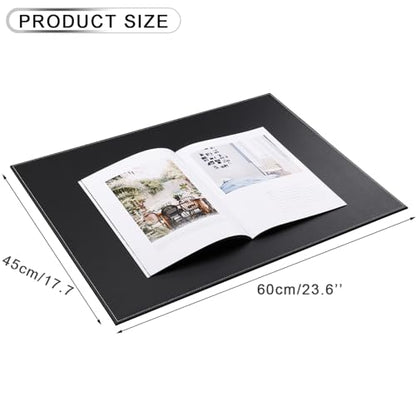 KINGFOM Desk Pad & Mat 24" x 18" Protector Large Mouse Pad PU Leather for Desktops and Laptops (Black) - color: Black-a110
