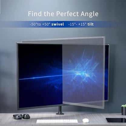 VIVO Ultra Wide TV Desk Mount for up to 55 inch Screens Weighing 66 lbs, Full Motion Height Adjustable Single Television Stand, Black, STAND-V155C - color: Black, size: up to 55" screens