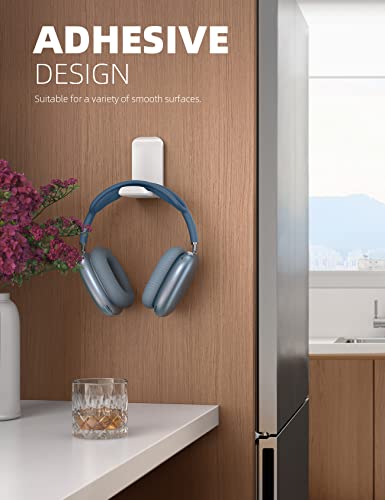 Lamicall 2 Pack Headphone Stand, Headset Holder, Adhesive Headphone Hook | Headset Hanger Mount Clip Under Desk, Earphone Clamp for Airpods Max, HyperX, Sennheiser, White - style: White - Two Pack