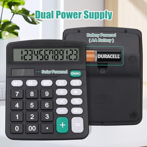 Desktop Calculator, Black Calculator Big Buttons, 12-Digits - color: Black1