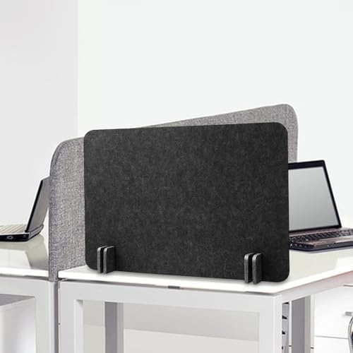 Acoustic Desk Divider Stand Up Privacy Partition Soundproof Felt Screen Lightweight Design Suitable for, Rectangle Black - color: Rectangle Black