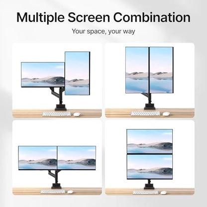monTEK Dual Monitor Mount Tall Monitor arms for 17 to 35 Inch Screen - size: Dual Mount
