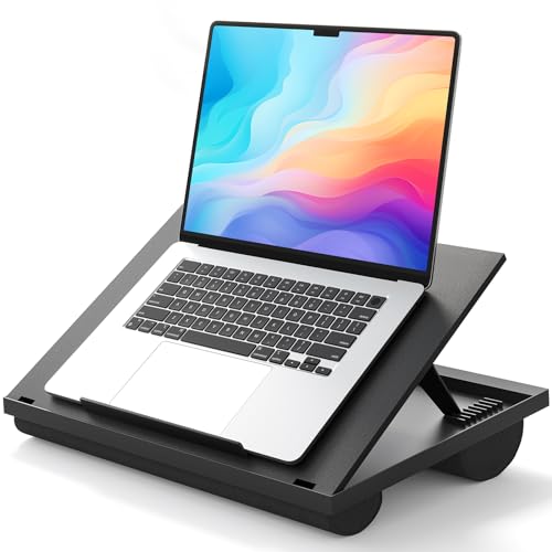 HUANUO Lap Desk with 8 Adjustable Angles – Up to 15.6" Laptop, Black - color: Black