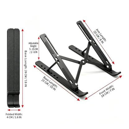 Laptop Stand for Desk, Adjustable Laptop Riser ，Ventilated Cooling Notebook Mount Computer Stand for 10-15.6” Laptops,Tablets-Black