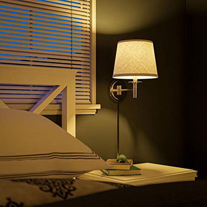 Kenroy Home Sheppard Wall Swing Arm Lamp with Brushed Steel Finish, Modern Style, 12.75" Height, 20" Width, 18" Depth