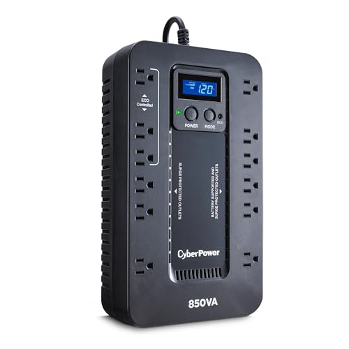 CyberPower EC850LCD Ecologic UPS Battery Backup and Surge Protector - style: 850VA LCD