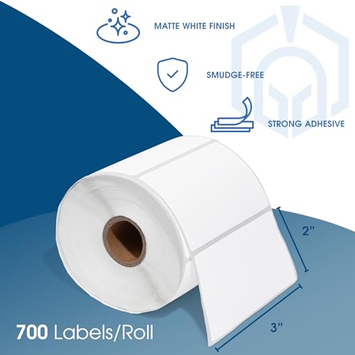 3" X 2" Direct Thermal Labels (7000 Count, 10 Rolls) - Perforated - size: 3" X 2"