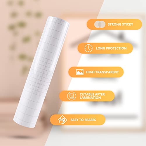 HTVRONT Clear Self-Adhesive Laminating Vinyl Roll 12x15 FT - size: 15ft