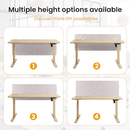 Felt Desk Divider, Clamp-On Privacy Panel, 24 x 48 Inch, Oatmeal - color: Oatmeal, size: 24×48 in