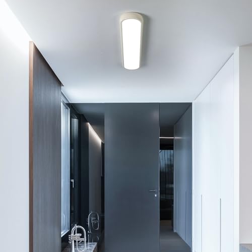 Qcyuui LED Ceiling Light, 39.4 in 48W Dimmable Kitchen Ceiling Light | Linear Flush Mount Light with Remote, 3000K-6500K, Modern Cream Acrylic Fixture for Bedroom, Hallway, Office, Closet - color: Cream/Dimm/48W/39.4IN, size: 39.4in