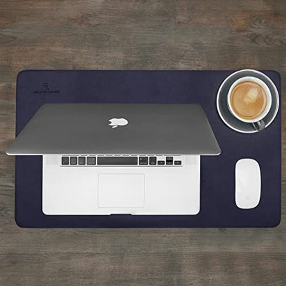Gallaway Leather Desk Mat - Office Writing Desk Pad, Medium 24" x 14" Navy Blue, Gift Ready Elegant Computer Desk Cover Protector - color: Navy Blue, size: Medium