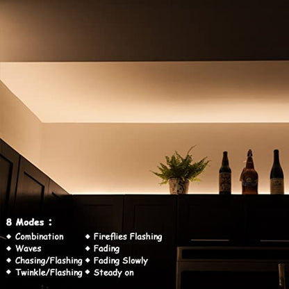 echosari Strip Lights Battery Operated 16.5Ft with Timer for Cupboard - color: Warm White, size: 16.5Ft