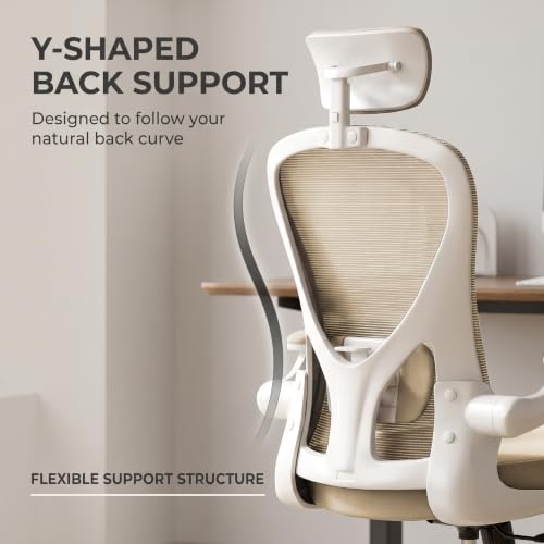 Ergonomic Office Desk Chair High Back Mesh Computer Chair (02Khaki, Chair) - color: 02khaki