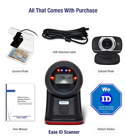IDetect ID Scanner - Age Verification for Bars and Clubs - Drivers License Reader and Identification Card Scanner for Computers, Tablets, & POS - Stops Unwanted IDs (Entrant and License Photo) - style: Entrant & License Photo