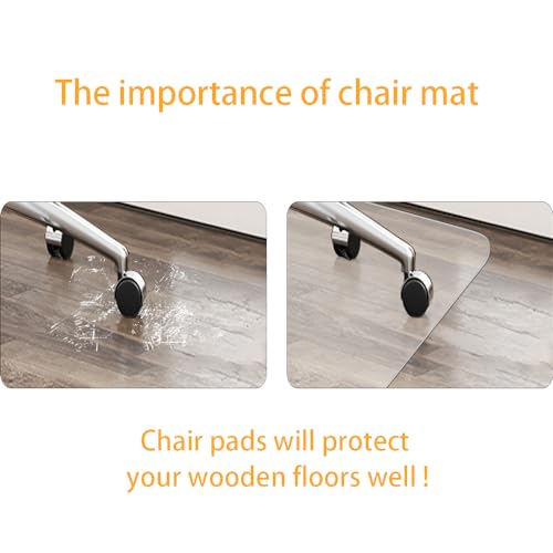 Clear Chair mat for Hardwood Floor 36 x 55 inches Transparent Floor Mats Wood/Tile Protection Mat for Office & Home (36" X 55" Rectangle)