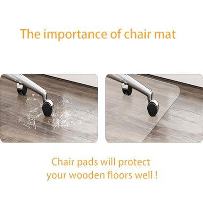 Clear Chair mat for Hardwood Floor 36 x 55 inches Transparent Floor Mats Wood/Tile Protection Mat for Office & Home (36" X 55" Rectangle)