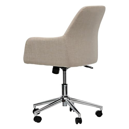 Workspace by Alera Mid-Century Task Chair, Supports Up to 275 lb, 18.9" to 22.24" Seat Height, Cream Seat, Cream Back