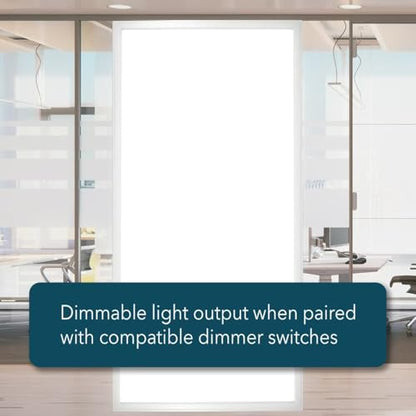 GT-Lite 2 Pack 2'x4' 5500 LM LED Flat Panel,White Trim - color: White, size: 4ft x 2ft